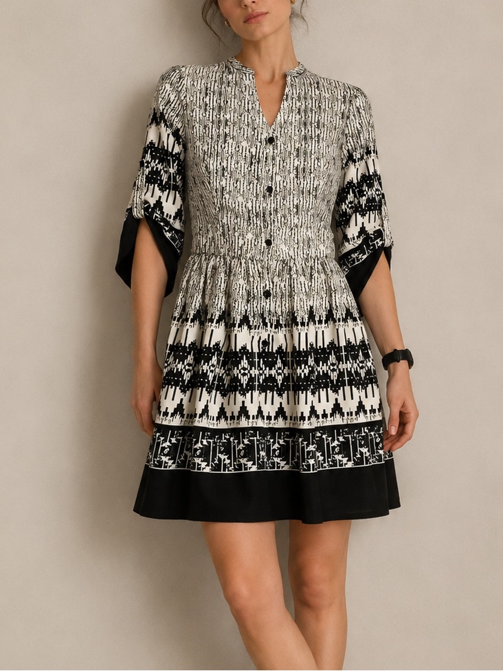 Charming Charlie Black Cream Button Down Midi Dress Size Small Wednesday Addams